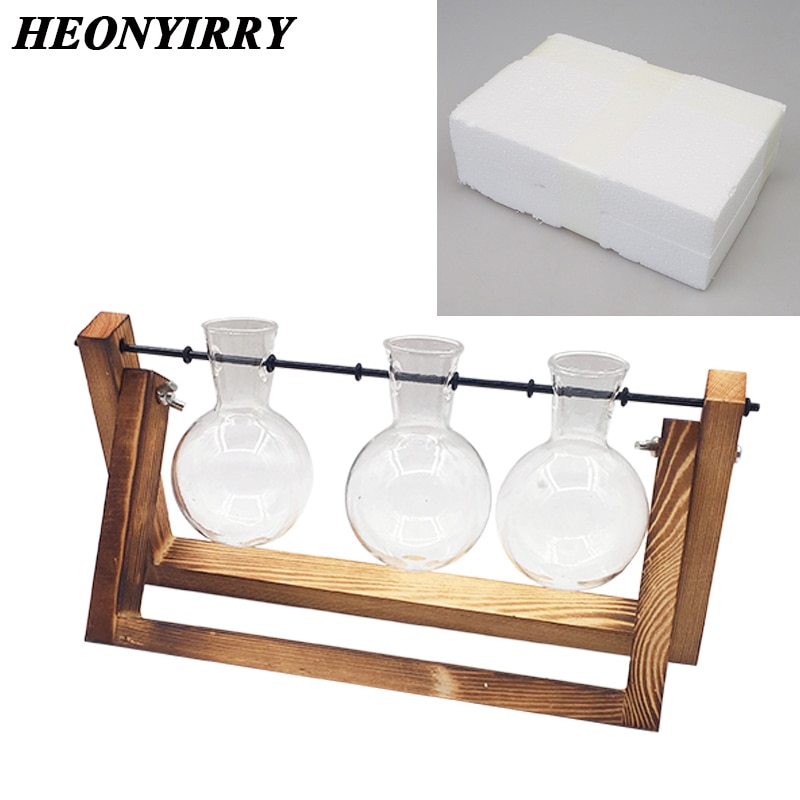 Terrarium-Creative-Hydroponic-Plant-Transparent-Vase-Wooden-Frame-vase-decoratio-Glass-Tabletop-Plant-Bonsai-Decor-flower-1